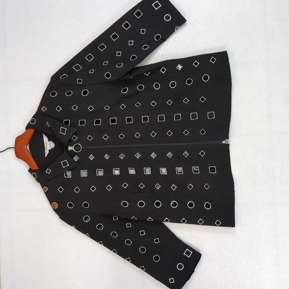 TanJay Urban‎ Vintage Laser Cut Shapes Goth Cotton Jacket Shirt 10 Petite